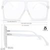 imageThe Fresh Large Oversized Fashion Square Flat Top Sunglasses with Gift Box 4Shiny Crystal ClearAR Coating