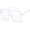 imageThe Fresh Large Oversized Fashion Square Flat Top Sunglasses with Gift Box 4Shiny Crystal ClearAR Coating