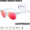 imageThe Fresh Matte Frosted Frame Reflective Colored Mirror Lens Spring Temple Horn Rimmed Sunglasses Gift Box13frost