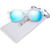 imageThe Fresh Matte Frosted Frame Reflective Colored Mirror Lens Spring Temple Horn Rimmed Sunglasses Gift Box1frost