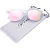 imageThe Fresh Matte Frosted Frame Reflective Colored Mirror Lens Spring Temple Horn Rimmed Sunglasses Gift Box2frost