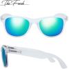 imageThe Fresh Matte Frosted Frame Reflective Colored Mirror Lens Spring Temple Horn Rimmed Sunglasses Gift Box3frost