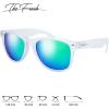 imageThe Fresh Matte Frosted Frame Reflective Colored Mirror Lens Spring Temple Horn Rimmed Sunglasses Gift Box3frost