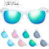 imageThe Fresh Matte Frosted Frame Reflective Colored Mirror Lens Spring Temple Horn Rimmed Sunglasses Gift Box3frost