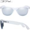imageThe Fresh Matte Frosted Frame Reflective Colored Mirror Lens Spring Temple Horn Rimmed Sunglasses Gift Box4frost