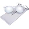 imageThe Fresh Matte Frosted Frame Reflective Colored Mirror Lens Spring Temple Horn Rimmed Sunglasses Gift Box4frost