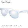 imageThe Fresh Matte Frosted Frame Reflective Colored Mirror Lens Spring Temple Horn Rimmed Sunglasses Gift Box4frost