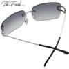 imageThe Fresh Minimalist Rimless Frameless Rectangle Sunglasses Y2K Rhinestones Shades7417r02silver  GreyBrown
