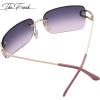 imageThe Fresh Minimalist Rimless Frameless Rectangle Sunglasses Y2K Rhinestones Shades7417r03gold  GreyPink