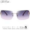 imageThe Fresh Minimalist Rimless Frameless Rectangle Sunglasses Y2K Rhinestones Shades7417r03gold  GreyPink