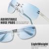 imageThe Fresh Minimalist Rimless Sunglasses for Men Women  Exquisite Packaging  FR1M401204silver  Blue Gradient