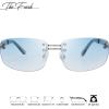 imageThe Fresh Minimalist Rimless Sunglasses for Men Women  Exquisite Packaging  FR1M401204silver  Blue Gradient