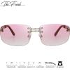 imageThe Fresh Minimalist Rimless Sunglasses for Men Women  Exquisite Packaging  FR1M401206silver  Burgundy Gradient