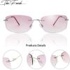 imageThe Fresh Minimalist Small Rectangular Sunglasses Clear Eyewear  Exquisite Packaging101silver  Gradient Light Burgundy