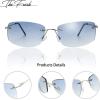 imageThe Fresh Minimalist Small Rectangular Sunglasses Clear Eyewear  Exquisite Packaging102silver  Gradient Blue