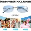 imageThe Fresh Minimalist Small Rectangular Sunglasses Clear Eyewear  Exquisite Packaging102silver  Gradient Blue