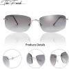 imageThe Fresh Minimalist Small Rectangular Sunglasses Clear Eyewear  Exquisite Packaging104silver  Gradient Grey