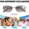 imageThe Fresh Minimalist Small Rectangular Sunglasses Clear Eyewear  Exquisite Packaging104silver  Gradient Grey