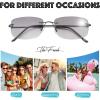 imageThe Fresh Minimalist Small Rectangular Sunglasses Clear Eyewear  Exquisite Packaging105gun Grey  Gradient Light Grey