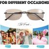 imageThe Fresh Minimalist Small Rectangular Sunglasses Clear Eyewear  Exquisite Packaging106brown  Brown