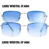 imageThe Fresh Minimalist Small Rectangular Sunglasses Clear Eyewear  Exquisite Packaging304silver  Gradient Blue