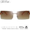 imageThe Fresh Minimalist Small Rectangular Sunglasses Clear Eyewear  Exquisite Packaging401501gold  Gradient Brown