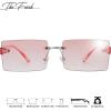 imageThe Fresh Minimalist Small Rectangular Sunglasses Clear Eyewear  Exquisite Packaging401502silver  Gradient Pink