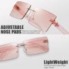 imageThe Fresh Minimalist Small Rectangular Sunglasses Clear Eyewear  Exquisite Packaging401502silver  Gradient Pink