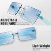 imageThe Fresh Minimalist Small Rectangular Sunglasses Clear Eyewear  Exquisite Packaging401503silver  Gradient Blue