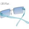 imageThe Fresh Minimalist Small Rectangular Sunglasses Clear Eyewear  Exquisite Packaging401503silver  Gradient Blue