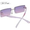 imageThe Fresh Minimalist Small Rectangular Sunglasses Clear Eyewear  Exquisite Packaging401504silver  PurplePink