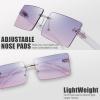 imageThe Fresh Minimalist Small Rectangular Sunglasses Clear Eyewear  Exquisite Packaging401504silver  PurplePink