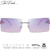 imageThe Fresh Minimalist Small Rectangular Sunglasses Clear Eyewear  Exquisite Packaging401504silver  PurplePink