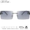 imageThe Fresh Minimalist Small Rectangular Sunglasses Clear Eyewear  Exquisite Packaging401505silver  Gradient Grey