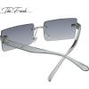 imageThe Fresh Minimalist Small Rectangular Sunglasses Clear Eyewear  Exquisite Packaging401505silver  Gradient Grey
