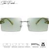 imageThe Fresh Minimalist Small Rectangular Sunglasses Clear Eyewear  Exquisite Packaging401506silver  Gradient Green