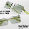imageThe Fresh Minimalist Small Rectangular Sunglasses Clear Eyewear  Exquisite Packaging401506silver  Gradient Green