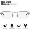 imageThe Fresh Minimalist Small Rectangular Sunglasses Clear Eyewear  Exquisite PackagingGun Grey  Blue Light Blocking Lens