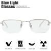 imageThe Fresh Minimalist Small Rectangular Sunglasses Clear Eyewear  Exquisite PackagingSilver  Blue Light Blocking Lens