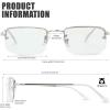 imageThe Fresh Minimalist Small Rectangular Sunglasses Clear Eyewear  Exquisite PackagingSilver  Blue Light Blocking Lens