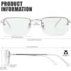 imageThe Fresh Minimalist Small Rectangular Sunglasses Clear Eyewear  Exquisite PackagingSilver  Clear