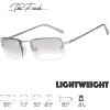 imageThe Fresh Minimalist Small Rectangular Sunglasses Clear Eyewear Spring Hinge  Gift Box Package  FR1M4002MC01 Silver Gradient Clear 51