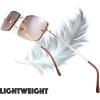 imageThe Fresh Minimalist Small Rectangular Sunglasses Clear Eyewear Spring Hinge  Gift Box Package 201Gold Gradient Brown 51
