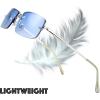 imageThe Fresh Minimalist Small Rectangular Sunglasses Clear Eyewear Spring Hinge  Gift Box Package 204Silver Gradient Blue 51