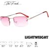 imageThe Fresh Minimalist Small Rectangular Sunglasses Clear Eyewear Spring Hinge  Gift Box Package 206Silver Pink 51