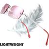 imageThe Fresh Minimalist Small Rectangular Sunglasses Clear Eyewear Spring Hinge  Gift Box Package 206Silver Pink 51