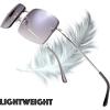 imageThe Fresh Minimalist Small Rectangular Sunglasses Clear Eyewear Spring Hinge  Gift Box Package 303Silver Gradient Grey 57
