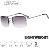 imageThe Fresh Minimalist Small Rectangular Sunglasses Clear Eyewear Spring Hinge  Gift Box Package 303Silver Gradient Grey 57
