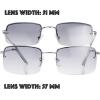 imageThe Fresh Minimalist Small Rectangular Sunglasses Clear Eyewear Spring Hinge  Gift Box Package 303Silver Gradient Grey 57