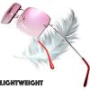imageThe Fresh Minimalist Small Rectangular Sunglasses Clear Eyewear Spring Hinge  Gift Box Package 306Silver Pink 57